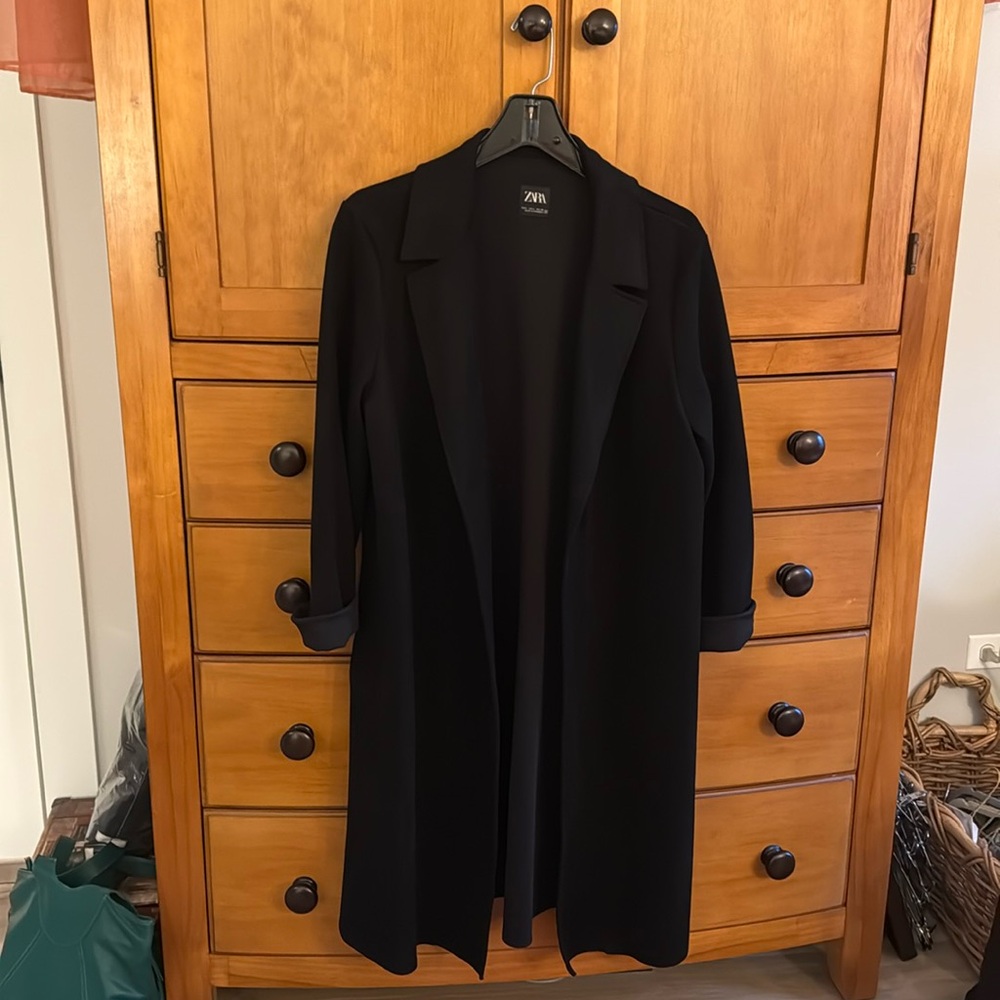 Zara Faux Suede trench coat style